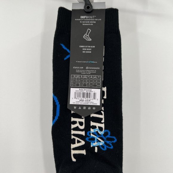 Stance Mens Crew Socks ET Extra Terrestrial InfiKnit Light Cushion L/9-12 1982 - Picture 4 of 6